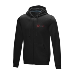 Sudadera algodón orgánico GOTS para hombre 280 g/m2 Elevate NXT color negro vista impresión serigrafía