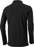 Polo de algodón para hombre de manga larga 180 g/m2 Elevate Life color negro vista trasera