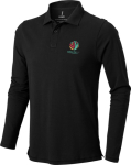 Polo de algodón para hombre de manga larga 180 g/m2 Elevate Life color negro