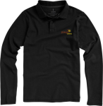 Polo de algodón para hombre de manga larga 180 g/m2 Elevate Life color negro