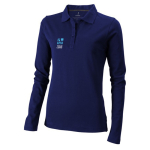 Polo de algodón para mujer de manga larga 200 g/m2 Elevate Life color azul ultramarino vista principal