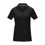 Polo de mujer piqué en algodón orgánico GOTS 180 g/m2 Elevate NXT color negro segunda vista frontal