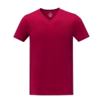 Camiseta cuello en V de hombre algodón 160 g/m2 Elevate Life color rojo segunda vista frontal