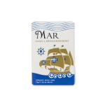 Jabón vegetal de símbolos portugueses con aceite de oliva 75g color azul real