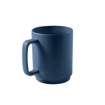 Taza de cerámica con acabado mate y asa grande rectangular 330ml color azul