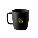 Taza de cerámica de acabado brillante y capacidad de 450ml color negro imagen con logo 2