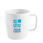 Taza de cerámica en color blanco con asa y acabado brillante 450ml vista principal