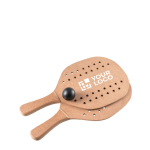 Raquetas de playa de madera con bolsa y pelota incluidas vista principal
