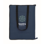 Manta de picnic acolchada de PEVA convertible en bolsa con asas color azul vista principal