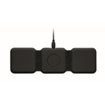 Base de carga inalámbrica plegable de ABS con 3 puntos de carga 15W color negro quinta vista