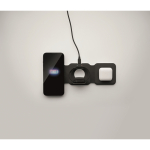 Base de carga inalámbrica plegable de ABS con 3 puntos de carga 15W color negro vista fotografía septima vista