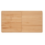 Base de cargador inalámbrico de bambú y calentador de tazas 15W color madera sexta vista