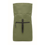 Mochila de poliéster con cierre roll top para portátil 15'' color verde militar cuarta vista