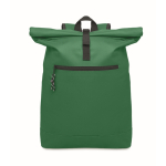 Mochila de poliéster con cierre roll top para portátil 15'' color verde oscuro