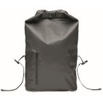 Mochila roll top impermeable de poliéster con cremallera al frente 30L color gris oscuro novena vista
