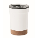 Vaso de acero inoxidable para llevar con base de corcho 300ml color blanco