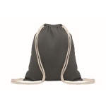 Bolsa de cuerdas de algodón reciclado y cuerdas color natural 140 g/m2 color negro