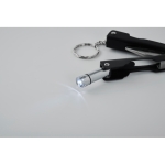 Navaja plegable multiusos de 10 funciones con linterna en estuche color negro vista fotografía cuarta vista