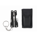 Navaja plegable multiusos de 10 funciones con linterna en estuche color negro sexta vista