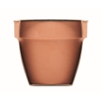 Maceta de terracota con semillas de menta y tableta de tierra incluida color madera sexta vista