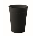 Vaso de plástico reciclado reutilizable de pared simple 250ml color negro