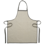 Delantal de cocina de algodón reciclado con bolsillo frontal 220 g/m2 color negro