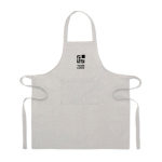 Delantal de cocina de algodón reciclado con bolsillo frontal 220 g/m2 color gris vista de impresión