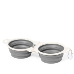 Bowl compacto de doble compartimiento plegable para mascotas vista principal