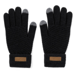 Guantes táctiles de RPET con etiqueta para impresión  del logo Winter color negro primera vista