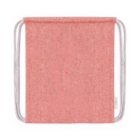 Mochila de cuerdas de 100% algodón reciclado para niños color rojo primera vista