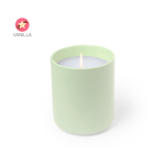 Vela con aroma a vainilla en elegante tarro de cerámica