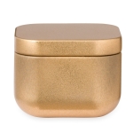 Vela con aroma a vainilla en tarro de metal de varios colores color dorado primera vista