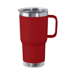 Vaso de doble pared de acero inoxidable con asa rígida 600ml color rojo primera vista