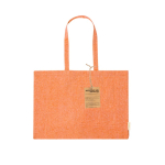 Bolsa de 100% algodón reciclado con asas largas 220g/m2 color naranja primera vista