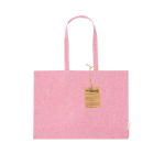Bolsa de 100% algodón reciclado con asas largas 220g/m2 color rosa primera vista