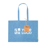 Bolsa de 100% algodón reciclado con asas largas 220g/m2 vista principal