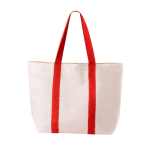 Bolsa de algodón con bolsillo y cierre magnético 280 g/m2 Eco Beach color rojo primera vista