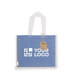 Bolsa de algodón reciclado y yute de asas largas 140g/m2 vista principal