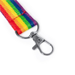 Lanyard personalizado de poliéster mulitcolor con mosquetón metálico segunda vista