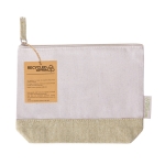 Neceser publicitario de algodón reciclado con base y tirador de color color marrón primera vista