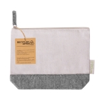 Neceser publicitario de algodón reciclado con base y tirador de color color negro primera vista