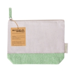 Neceser publicitario de algodón reciclado con base y tirador de color color verde primera vista