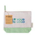 Neceser publicitario de algodón reciclado con base y tirador de color vista principal