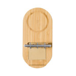 Cargador inalámbrico de bambú con calendario y soporte para móvil 15W color madera primera vista