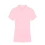 Polo para mujer 100% algodón peinado Ring Spun con 2 botones 220 g/m2 color rosa primera vista