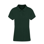 Polo para mujer 100% algodón peinado Ring Spun con 2 botones 220 g/m2 color verde oscuro primera vista