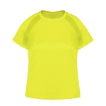 Camiseta técnica para mujer de 100% poliéster transpirable 135 g/m2 color amarillo primera vista