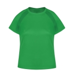 Camiseta técnica para mujer de 100% poliéster transpirable 135 g/m2 color verde primera vista