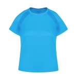 Camiseta técnica para mujer de 100% poliéster transpirable 135 g/m2 color azul claro primera vista