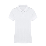 Polo blanco para mujer de 100% algodón con 2 botones a juego 220 g/m2 color blanco primera vista